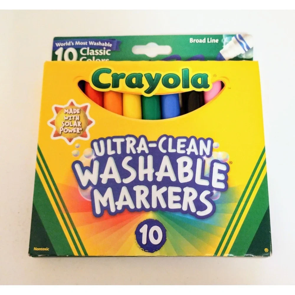 Crayola Ultra-Clean Washable Broad Line Markers, 10 Ct School Supplies, Lot Of 3